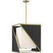 Aspect LED 18 inch Coal And Soft Brass Pendant Ceiling Light